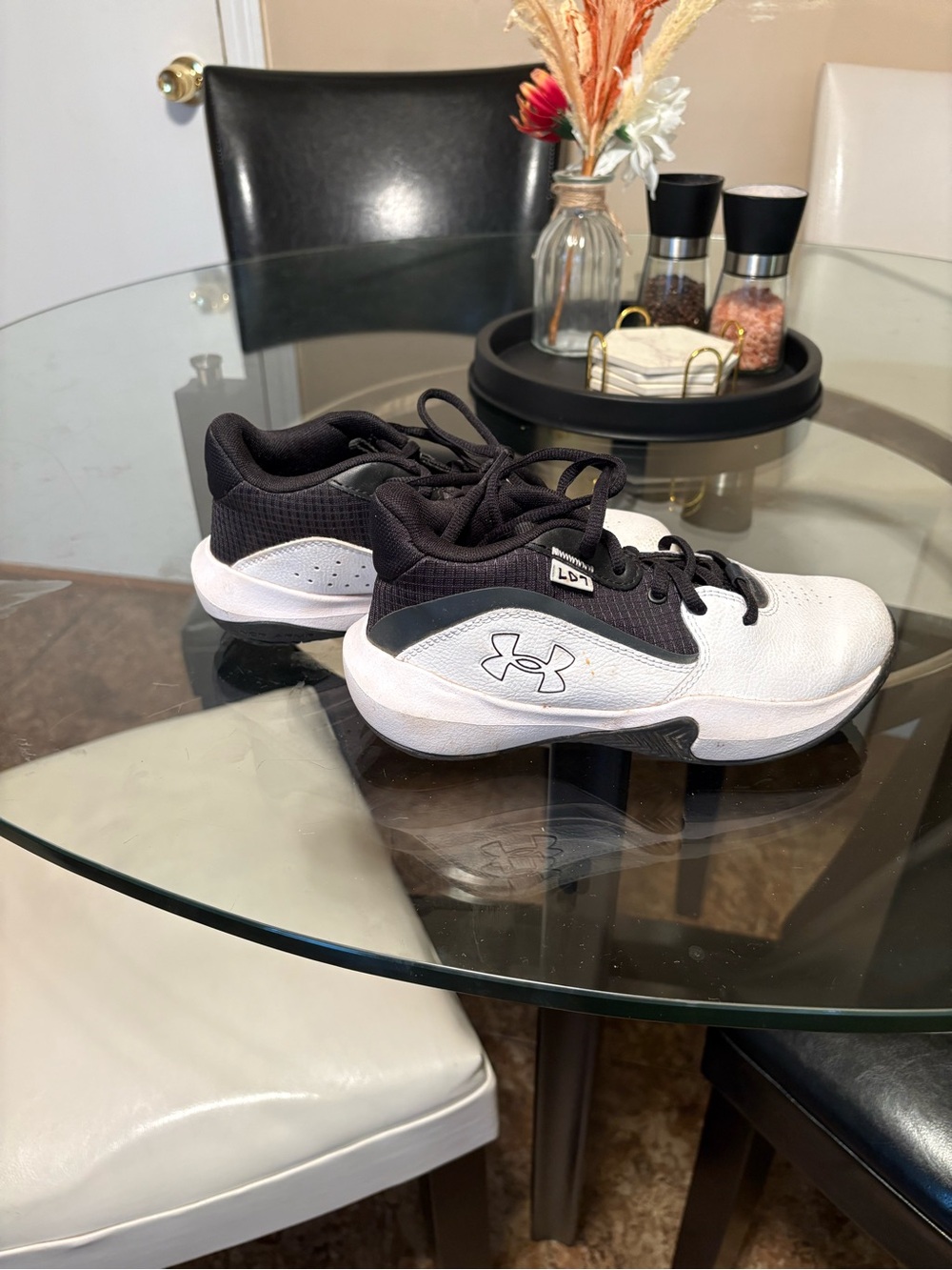 Under Armour Kids Black and White LD7 Low-Top Sneakers